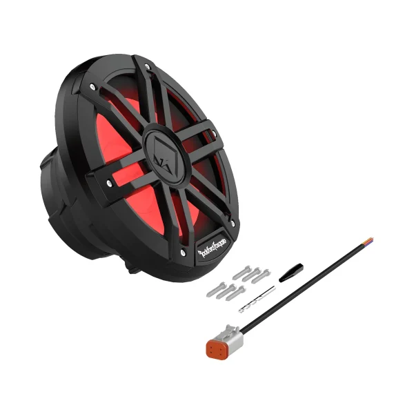 Rockford Fosgate M1D4-8B Color Optix 8 DVC 4-Ohm Multicolor LED Lighted Marine Subwoofer – Black
