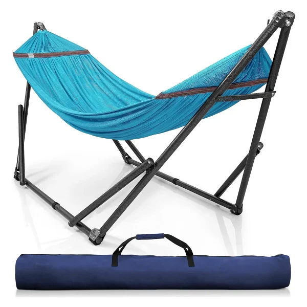 Tranquillo Universal 106.5 Double Hammock with Adjustable Stand & Bag, Sky