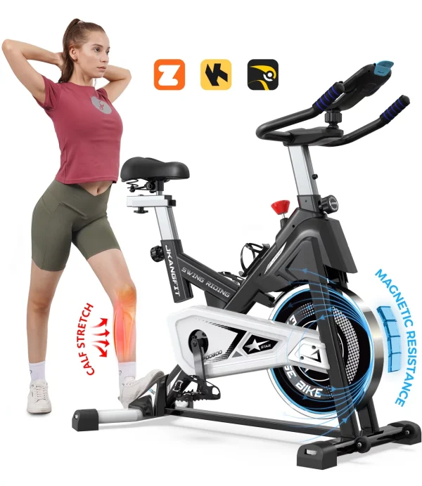 Pooboo Bluetooth Magnetic Exercise Bike Indoor Cycling Bike Stationary with Heavy-duty Flywheel for Home Cardio Workout 350Lbs