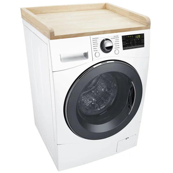 Countertop for Washer Dryer – Butcher Block with Edge Rails – 22 Depth x 23 Width