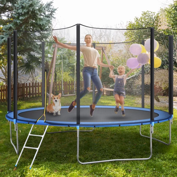 MaxKare 12FT Trampoline for Kids with Safety Enclosure Net, Ladder,  Backyard Recreational Heavy Duty Trampoline, 400lbs Weight Capacity