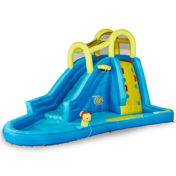 Banzai Big Blast Inflatable Water Park w/Climbing Wall, Slide, Splash Pool