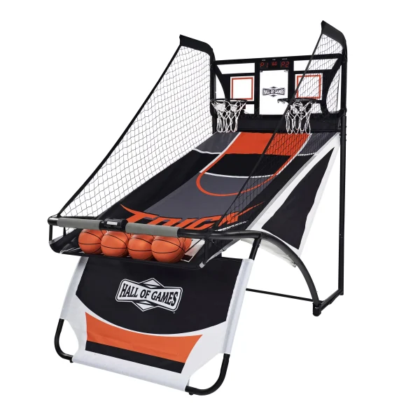 Hall of Games 84″ Indoor Steel Frame EZ-Fold Arcade Basketball Game, Black