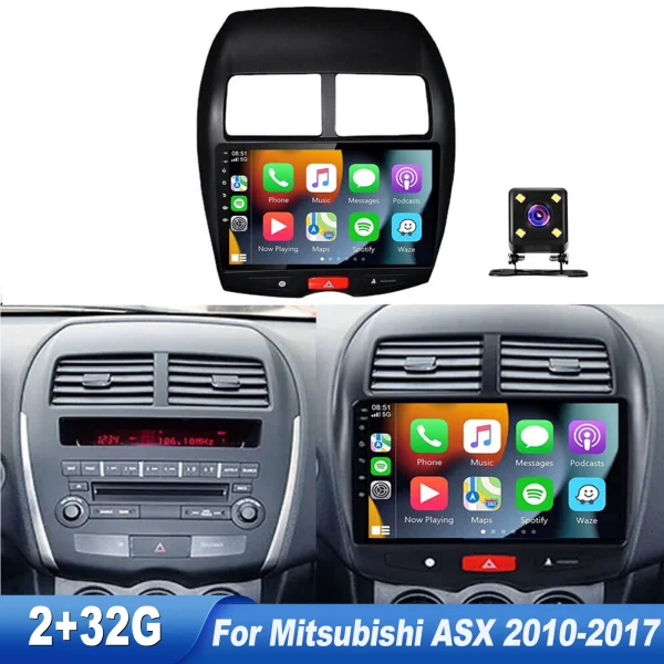 Zcargel For Mitsubishi ASX 2010-2017 CarPlay Android Auto Autoradio Car Navigation Stereo GPS Radio 10 IPS Touchscreen Headunit Tablet FM BT2+32GB