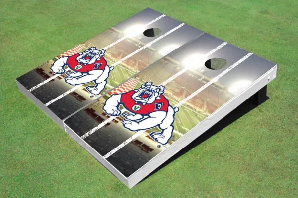 Fresno State Bulldog Stadium Long Strip Themed Cornhole Boards