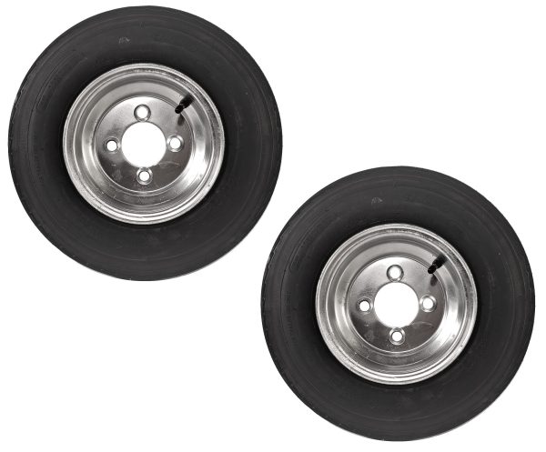 2-Pack Trailer Tire On Rim 4.80-8 480-8 8 4 Lug 6 Ply LRC Galvanized Wheel