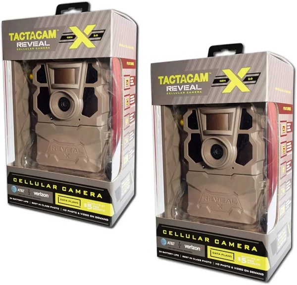 Tactacam 2 Pack – Reveal x Gen 2.0 LTE Cellular Trail Camera – 16 Megapixels Hunting Trail Monitor