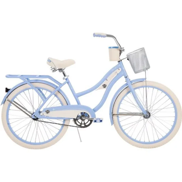 Huffy 24610 24 in. Deluxe Womens Cruiser Bike, Blue – One Size